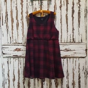 Pink and black plaid dress